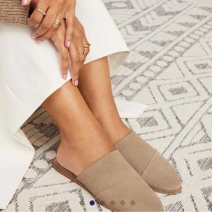 Tom’s Jade Taupe Suede Slip On Flat